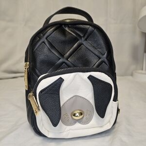 Betsey Johnson Black and White Dog Backpack